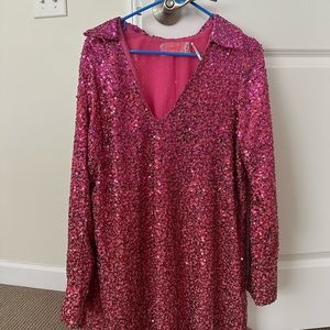 NWOT Free People Pink Sequin Dress — perfect for HS LOT / Eras tour